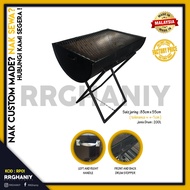 BBQ Grill Tong Drum Size 200L Drum Basic And Simple BBQ Set Half With No Cover On Top For Home Use B