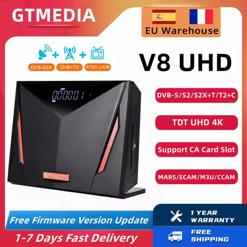GTMEDIA V8 UHD TDT 4K UHD Smart TV Box DVB-S/S2/S2X+T/T2+C,Satellite Receiver With Smart Card Reader