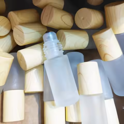 24pcs 5ml Refillable Roller Bottles Roll on Bottle with Stainless Steel Balls Empty Cosmetic Frosted