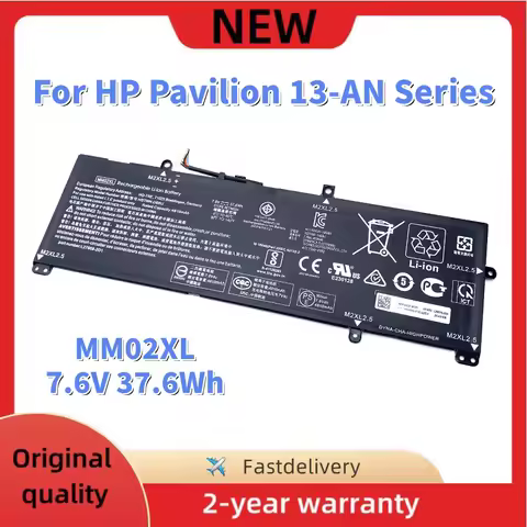 New MM02XL 7.6V 37.6Wh Laptop Battery For HP Pavilion 13-AN0001NA Series L28076-005 L27868-1C1 L2786