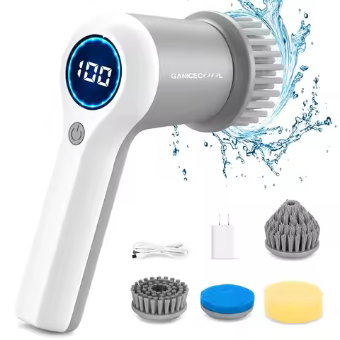 Electric Spin Scrubber, Cordl Electric Shower Scrubber With 4 Replaceable Shower Cleaning Brush Head