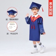 New Arrival Kids Gown of Doctor Degree Kindergarten Student Clothes Graduation Photo Doctorial Hat G