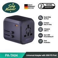 Universal Adapter AUKEY PA-TA04 With USB A & USB C PD 30W