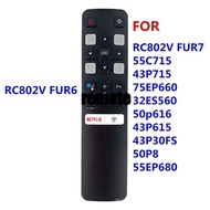 RC802V FUR6 New 1 Google Assistant Voice Remote Control For TCL TV 55C715 43P715 55EP680 50P8 50p616