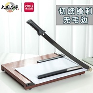 Deli Paper Cutter A Small Type Paper Cutter A Paper Cutter Office Wooden Paper Cutter Manual Paper C