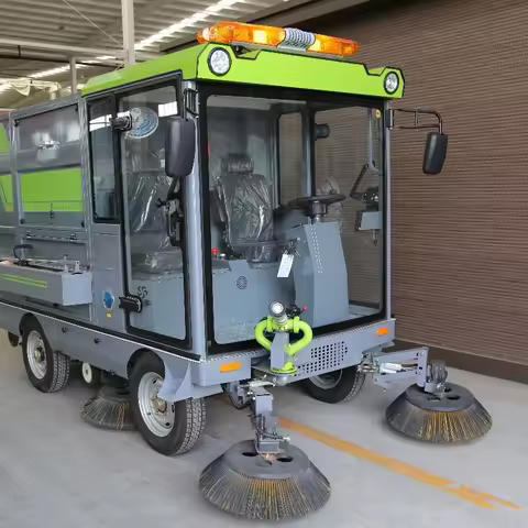 Automatic Ride on Cleaning Sweeper Fast Sweeping Speed Stable Running Indoor Outdoor Ground Clearing