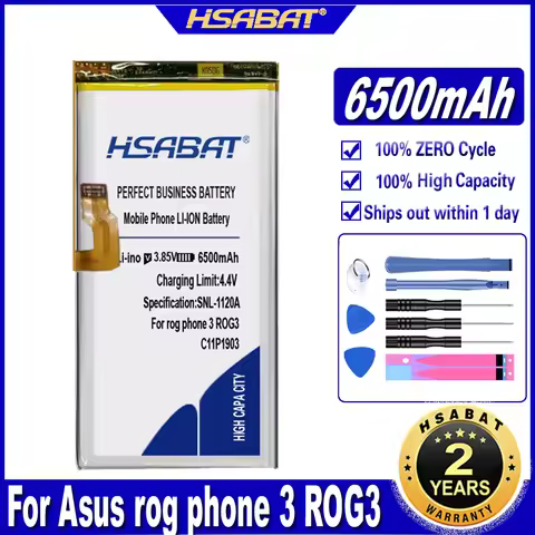 6500mAh Battery for ASUS ROG Phone 3 ROG3 ZS661KS