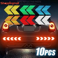 [Sunshine] 10pcs Colorful Warning Decals Car Reflective Arrow Sign Sticker Night Driving Safety Reflective Tape