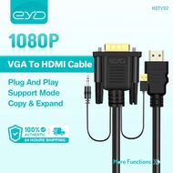 EYD HDTV02 VGA To HDMI Cable Support Audio Transmission 1080P/60HZ High-Definition Display 1.8M