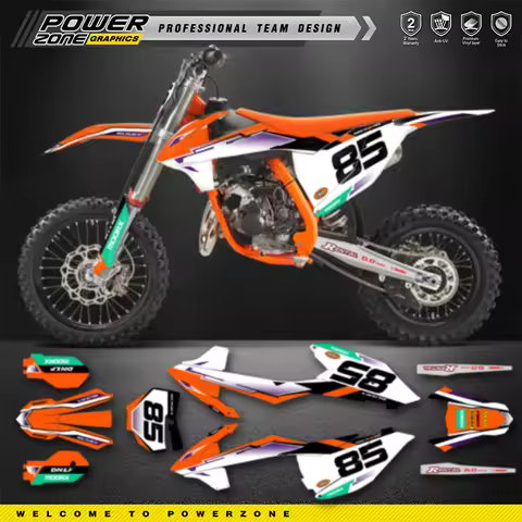 PowerZone Custom Team Graphics Backgrounds Decals For 3M Stickers Kit For KTM SX85 85 2018 2019 2020