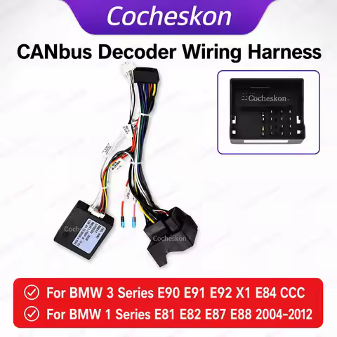 Car 16pin Wiring Harness Adapter Canbus Box Decoder Android Radio Power Cable For BMW 3 Series E90 E