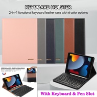 For iPad 10 10.9" 10.2 Pro 11 10.5 6 5 9.7 2017 2018 Air 5 4 3 2 iPad 10th 9th 8th 7th 6th 5th Gen Tablet Flip Stand Leather Case With Pen Slot Keyboard Full Body Protective Cover