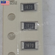 10PCS Taiwan-Grade 2.7R ±1%, 1206 SMD Resistor (2R70)