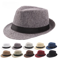 [Adults] Groomsmen Bruno Mars Europe Style Wedding Fedora Fabric Hat for Men Women Fedora Hat Sun Ha