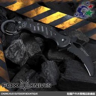 詮國 Fox 義大利狐狸牌 RESCUE KARAMBIT 救援爪子折刀 N690鋼 黑色齒刃 | #599 RS