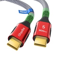 120Gbps 帯域幅 Thunderbolt 5ケーブル 4フィート 80Gbps PD 240W 16K / 8K@60Hz 4K@540Hz USB C ビデオディスプレイケーブル Thunde