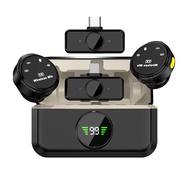 ไมโครโฟน 2.4G Plug and Play Chip ไมโครโฟนไร้สายแบบหนีบเสื้อ Micwith เคสชาร์จ ไมโครโฟนแบบหนีบเสื้อไร้