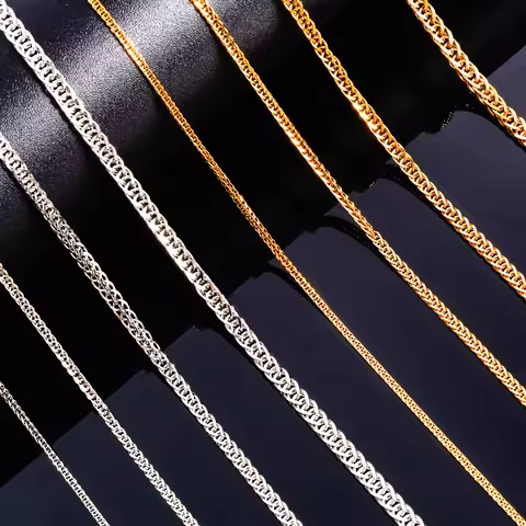Hip hop 1.5mm/2.2mm/2.5mm/3.4mm Stainless Steel Weave Cuban Link Chain Necklace for Men Women Silver