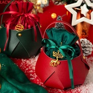 ACYCR Christmas Present Bag Festival Props Christmas Decoration PU Gift Handbag For Children Kids Ornament Gift Pouch