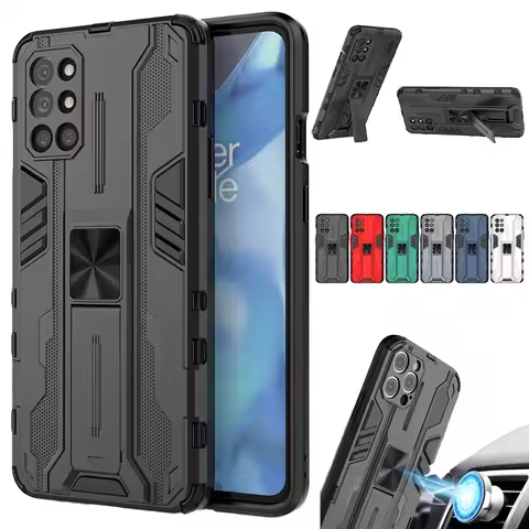 For OnePlus 9R Case Luxury Shockproof Car Stand Holder Magnetic Armor Phone Case For One Plus 9R 9r 