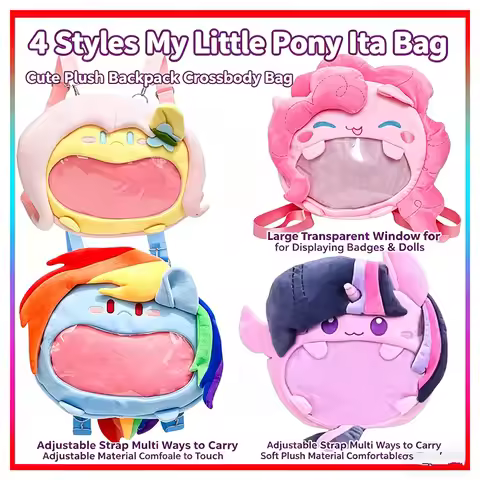 Kawaii My Little Pony Backpack Crossbody Bag Ita Bag For Girls Cute Rainbow Dash Fluttershy Design T