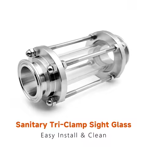 304/316 Stainless Steel Sanitary Tri Clamp Sight Glass Straight Tube Sight Glass Vessel 19/38/51/76/