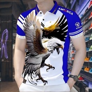 MEN'S POLO SHIRT, EAGLE PRINTED POLO SHIRT FOR MEN