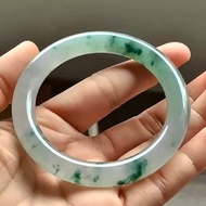冰種翡翠天然翡翠玉鐲 A玉手鐲玉鈪 • 冰種飄花翡翠圓鐲