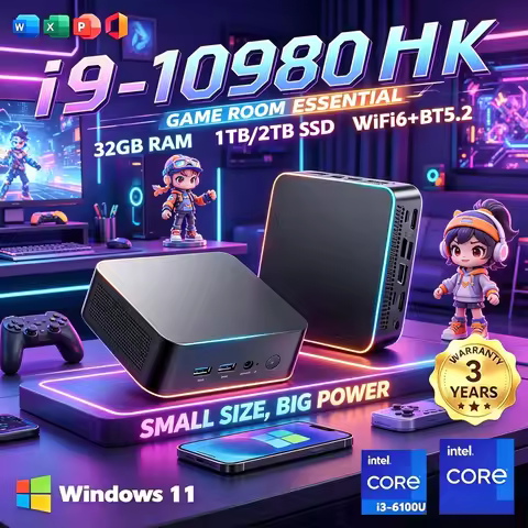 Laptop Household Business All In One Mini PC I9 10980HK Pocket Design WiFi 6 BT5.2 32GB RAM 4K Resol