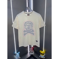 Evisu/Fushen T-shirt Uniseks, T-shirt Bercetak, T-shirt Sukan, T-shirt Longgar, T-shirt Leher Bulat,