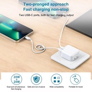 iShop Dual PD Fast Charger 35W Type C 20W Phone Charger Adapter For iPhone Quick Charge 3.0 UK Plug 