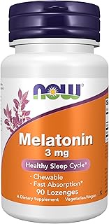 NOW Supplements, Melatonin 3 mg, 90 Chewable Lozenges