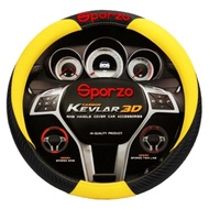 หุ้มพวงมาลัยรถ Sporzo หุ้มพวงมาลัย Kevlar 3D ขนาด 15 นิ้ว มาลัยรถ มาลัยหนัง เคฟล่า ขนาดมาตรฐาน ใส่ได้ทุกรุ่น รถเก๋ง และ กระบะ