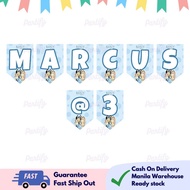 Partify Bluey theme customizable backdrop banner kids girl boy party decoration happy birthday