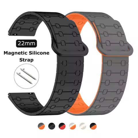 22mm Magnetic Watch Strap For COROS PACE 3 Silicone Band For COROS APEX 46mm/APEX 2 Pro Rubber Brace