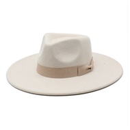 Beige Fedora Hat For Men Women Wide Brim Hat Bow Accessories Autumn Winter Panama Church Jazz Cap Bow Tie Designs Wholesale