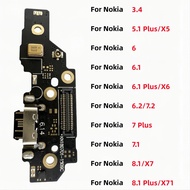 1X USB Charger Dock Connector Board Charging Port Flex Cable For Nokia 3.4 6 6.1 6.2 7.2 7.1 8.1 X7 