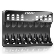 LCD AA AAA Battery Charger, 8-Bays Individual Charger for Ni-MH Ni-CD Rechargeable Batteries, Larger