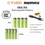 REMAX  AAA / AA Rechargeable USB Lithium Battery New Energy Series High-Quality Alkaline Strong Batt