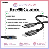 Sharge/shargeek MFi 30W C to L Data Cable PD Fast Charging Cable Lightning Charger Cable Compatible with 30W 20W Universal