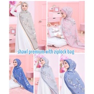 Shawl Premium Floral Printed Satin Crepe | Surprise Gift Box Tudung Shawl Printed bunga flower ala ariani naelofar 2