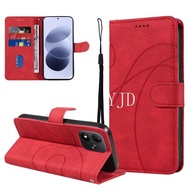 For Redmi Note 17 Pro Max Curved Lines Leather Card Slot Hand Strap Mobile Phone Shell Shockproof Pr