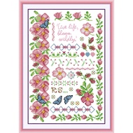 Joy Sunday Stamped Cross Stitch Ktis DMC Threads Cross Stitch Set DIY Needlework Embroidery Kit-Flowers in Full Bloom