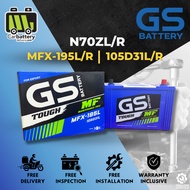 Installation Provided GS Yuasa MFX 195L/R 105D31L 105D31R  N70ZL Car Battery Bateri Kereta Toyota Hi