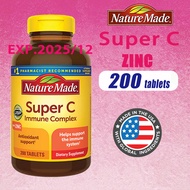 Nature Made Super C vitamin C Immune Complex with Zinc Tablets 200 Tablets
