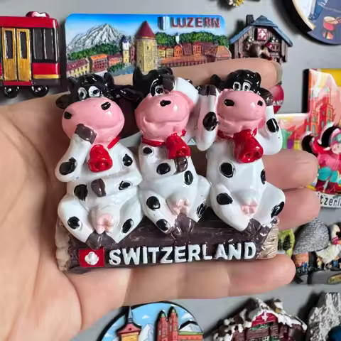 Switzerland Fridge Magnets Jungfraubahn Luzern Zermatt Interlaken Swiss Cows Matterhorn Gurgling Bel