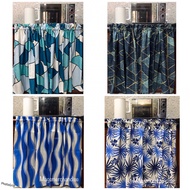 AB | Blue Kitchen Sink Curtain - Half Curtain