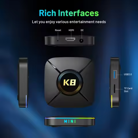 10PCS HK1 RBOX K8 MINI Rockchip RK3518 2GB 16GB Android 14.0 TV BOX Support 4K HD 2.45/5G WIFI BT5.0