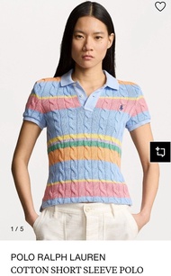POLO RALPH LAUREN 彩色間條針織短袖POLO恤