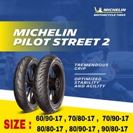 MICHELIN Tayar Pilot Street 2 Tire 60/90,70/80,70/90,80/80,80/90,90/80 17 inch Y15ZR EX5 Kriss Tyre 